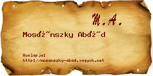 Mosánszky Abád névjegykártya
